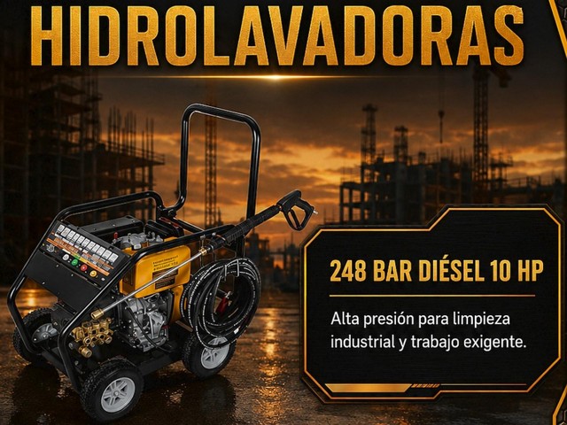 Hidrolavadora industrial de alta presión de 248 bar
